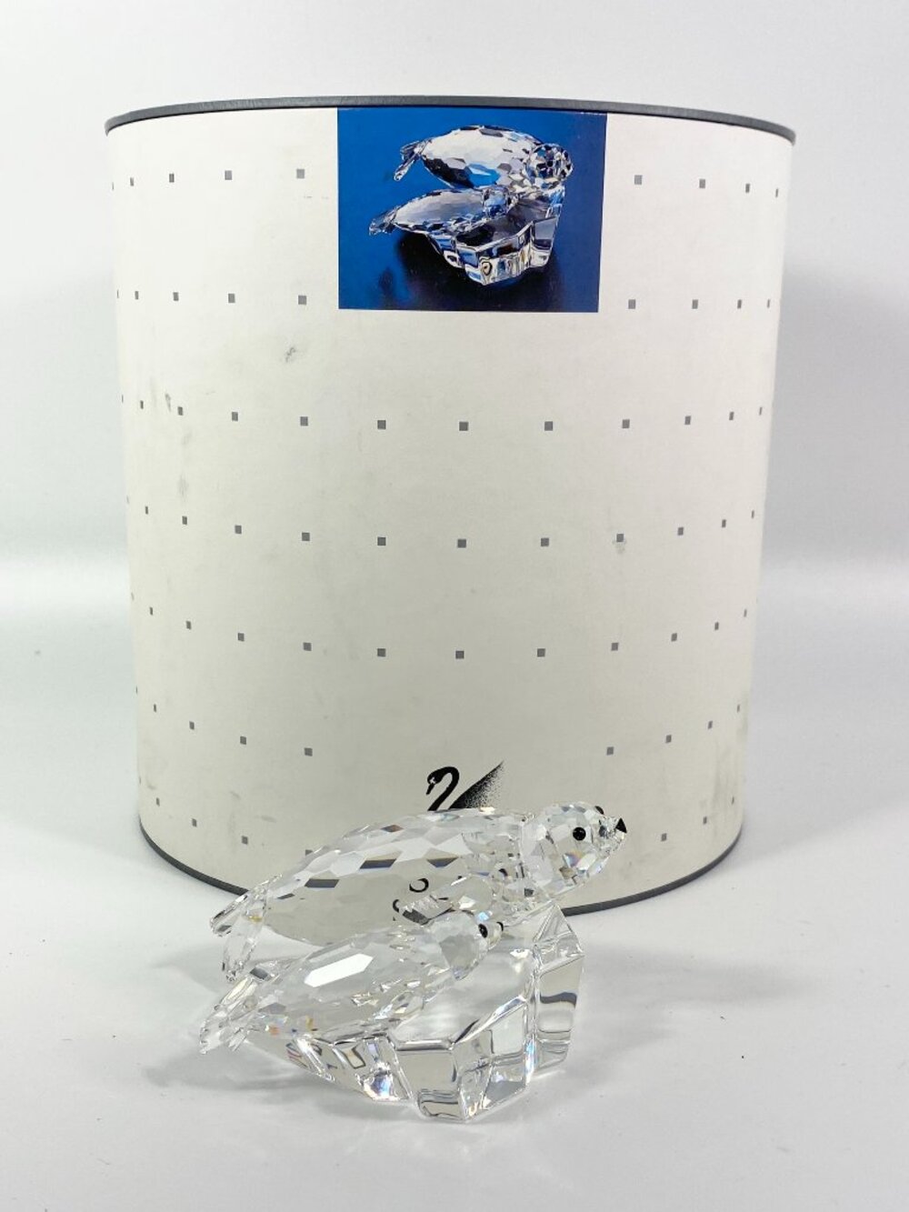 Swarovski "Save Me" Seals 1991 Annual Edition Large Crystal Figurine w/ Box CoA